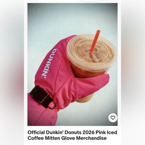 Dunkin' Donuts: Pink Iced Coffee 2026 Official One Mitten Limited Release: NEW